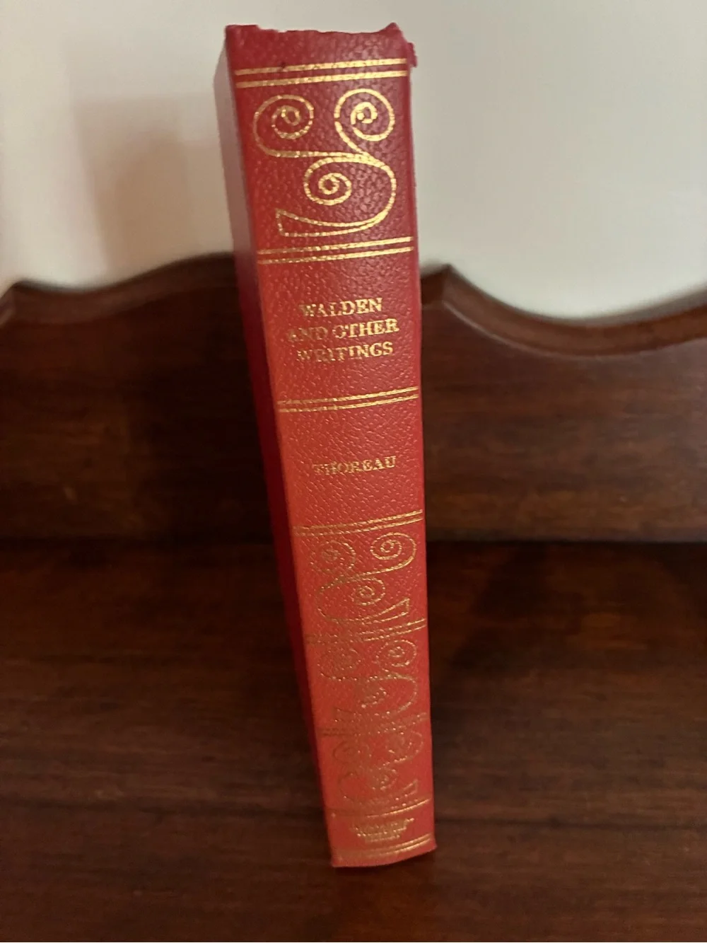 Vintage Walden And Other Writings Collectible Book by Thoreau Red & Gold